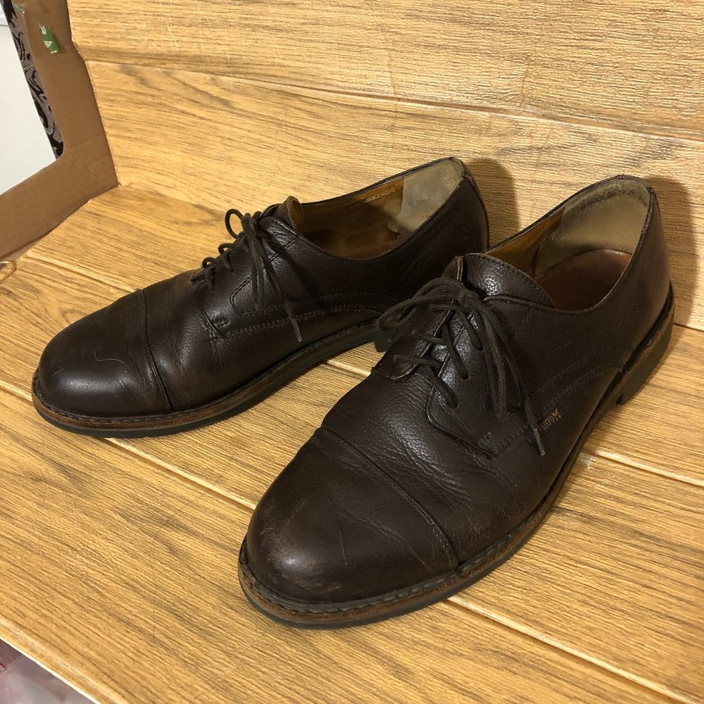 Mephisto men lace up brown leather shoes, 9